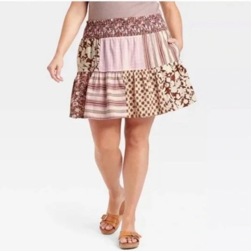 Universal Thread Patchwork skirt 100% Cotton size 1X